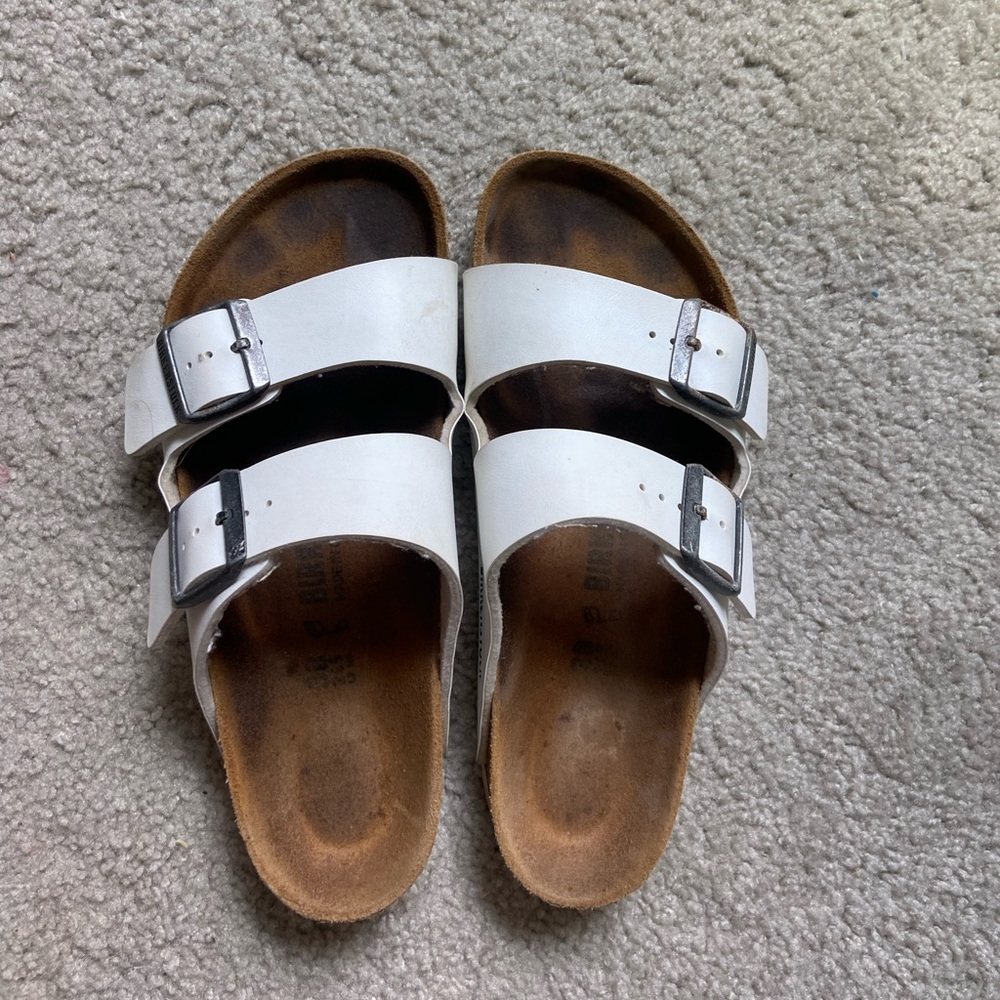 White Birkenstock sandals size 38